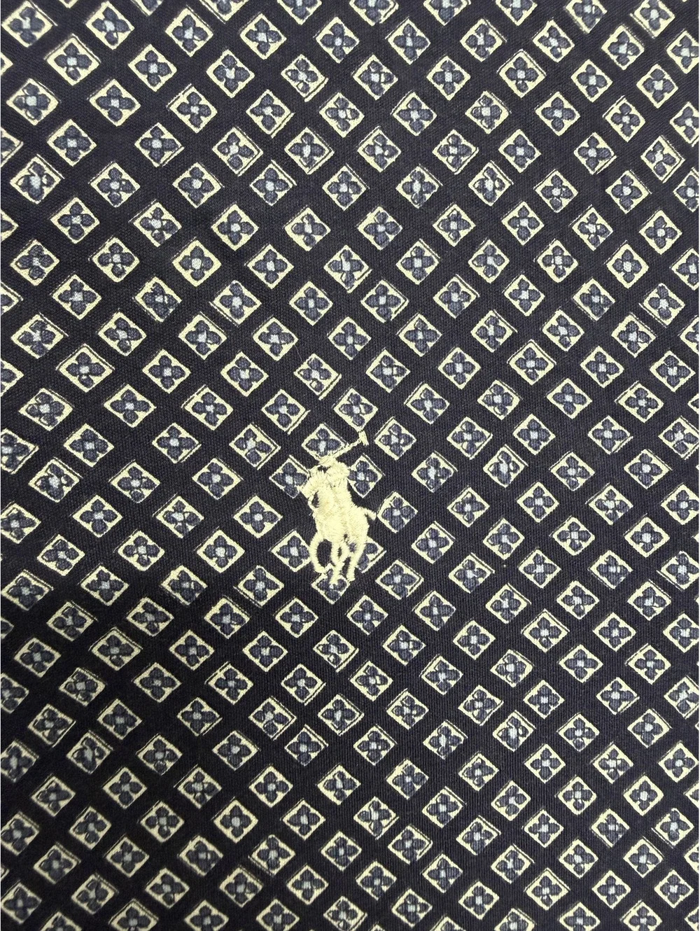 Polo Ralph Lauren Classic Fit Navy Patterned Polo Shirt Size M